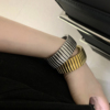 钛钢手镯设计感弹力复古表带手环，冷淡风个性，夸张时尚气质百搭手链