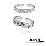 MASW麻秀原创设计星星相吸纯银戒指情侣对戒食指男女小众高级感礼
