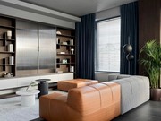 2022年金佰利绒布，深蓝色灰蓝色定制卧室，客厅美式现代窗帘