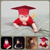 儿童摄影服装婴儿满月宝宝拍摄全套道具小博士帽子百天照道具