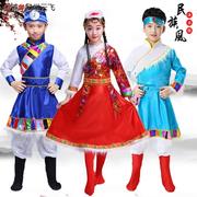 藏族舞蹈演出服儿童男女童少数民族表演服少儿水袖合唱服藏服