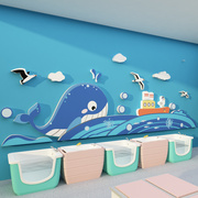 婴儿游泳馆墙面装饰幼儿园环创主题海洋风贴纸母婴室布置墙板背景