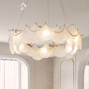 美式复古贝壳吊灯客厅现代法式轻奢中古大气创意设计师餐厅灯
