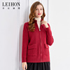 LEIHON/李红国际时尚红精致拼接纹路口袋拉链门襟修身款外套