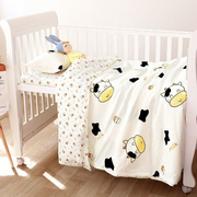 纯棉布料宝宝斜纹面料儿童床品被套卡通棉布婴儿床单布黄色小奶牛