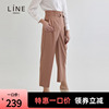 LINE女装秋季时尚直筒高腰宽松设计感休闲裤子女式NWSLLD0100