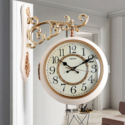 时尚客厅双面挂钟简约现代静音，钟表创意北欧轻奢时尚家用欧式挂表