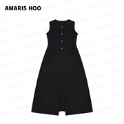 AmarisHoo设计师款夏季时尚无袖背心收腰连衣裙23Q1074sss