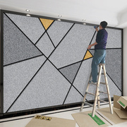 2023电视背景墙壁纸现代简约墙纸几何线条壁画客厅，3d立体影视墙布