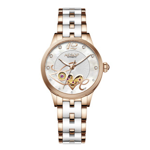 aesop伊索直售全自动机械陶瓷，表带镶钻女士时尚陀飞轮国产腕表