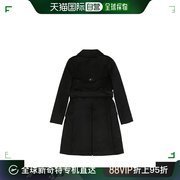 99新未使用香港直邮maxmara女士黑色，双排扣中长风衣608616