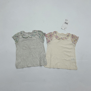日单纯棉竹节棉女童小可爱翻领，短袖t恤棉质，棒80-130f2