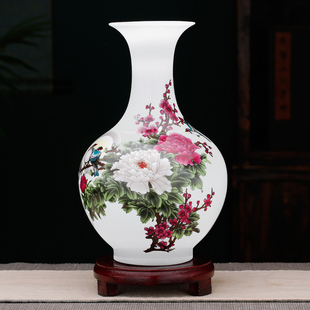 景德镇陶瓷器小花瓶摆件插花新中式，家居客厅酒柜，装饰品工艺博古架