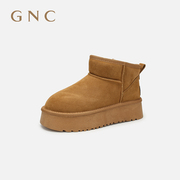 GNC松糕底雪地靴女商场同款冬季短筒增高棉鞋保暖加绒加厚短靴