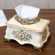 欧式奢华别墅样板房装饰纸巾盒 美式陶瓷抽纸盒 茶几软装饰品摆件