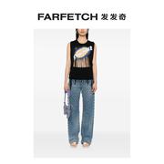 Dsquared2女士logo印花流苏T恤FARFETCH发发奇