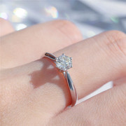 美福钻戒六爪18k金铂金(金铂金)求婚订婚结婚50分钻戒女30分钻石戒指