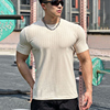 运动短袖t恤男收袖口显身材，条纹纯色夏季薄款跑步速干高弹健身衣