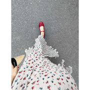 迟伞伞sscranberries裙，上翻起一片花海小红莓，连衣裙长款短款