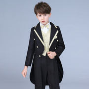 儿童礼服燕尾服套装花童礼服，男童钢琴演出服主持婚礼，西装魔术服。