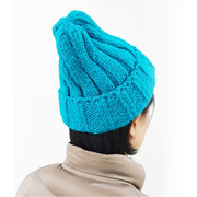 韩国秋冬加厚保暖ins潮人帽子荧光绿针织，毛线帽粗针麻花护耳帽