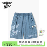 BOY童装牛仔短裤男女童logo印花百搭休闲舒适K54267