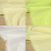 日本进口浅黄嫩绿纯白色轻薄加捻雪纺布料 中透 连衣裙衬衣面料