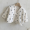 韩国进口婴幼儿春季长袖外套女宝宝，可爱波点纯棉防风开衫