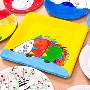 一次性纸盘儿童diy画画涂鸦蛋糕盘幼儿园手工美劳材料包加厚纸盘