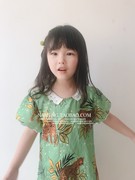 ins夏装韩版女童老虎，复古中长款t恤打底衫儿童短袖连衣裙