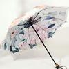 浮羽遮阳伞内外花蕾丝刺绣，双层彩胶防晒晴雨伞三折叠花朵伞包便携