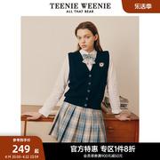 TeenieWeenie小熊奥莱V领针织衫开衫英伦风马甲女学院风背心外套