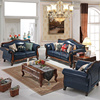 欧式沙发简约小户型，皮艺美式沙发实木家具组合简美布艺沙发