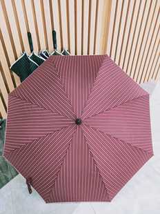 出口日本直柄碳纤维骨145cn厘米半自动条纹抨击布雨伞长柄伞