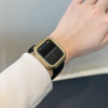 适用Apple Watch防摔电镀保护壳套苹果手表iWatch6/5代SE/4/3软硅胶透明边框44/42/40/38mm手表配件表带套装
