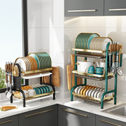 厨房收纳神器H型碗碟架沥水架多层多功能碗架筷子架厨房置物架