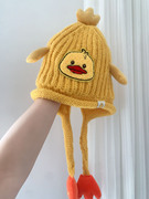 儿童护耳帽加厚针织双层卡通造型帽男女宝宝冬天保暖防风外出帽子
