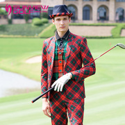 sunviewgolf高尔夫秋季新格纹英伦风，男士西装时尚，情侣款运动外套