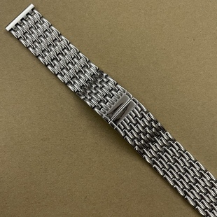 手表表带 平口20mm表带 平口实心拉扣表带 全钢表带 长度17.3厘米