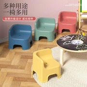 凳子家用矮凳儿童凳宝宝，靠背椅子塑料，防滑凳可叠放板凳客厅沙发凳