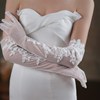 WG067婚纱手套 超仙白色优雅长款蕾丝婚纱礼服晚宴新娘手套