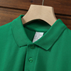 短袖纯棉polo衫春夏，全棉商务开叉纯色翻领，t恤衫长袖暗绿色