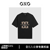 gxg男装商场同款黑色字母，绣花短袖t恤24年夏季g24x442097