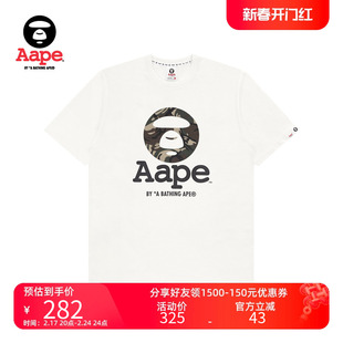 Aape男装春夏迷彩猿颜酷帅字母印花短袖T恤2120XXK