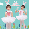 六一儿童节白色小兔子演出服幼儿园连体，纱裙动物表演服芭蕾舞裙