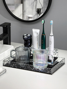 高档刷牙杯套装家用玻璃情侣漱口杯子创意网红卫生间牙具杯置物架