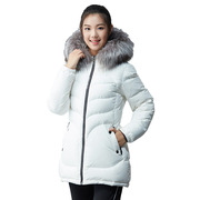 冬季棉袄加厚外套，棉衣中长款韩版修身连帽棉服女