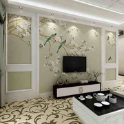 现代新中式壁纸壁画无纺布，墙纸客厅卧室电视，背景墙壁纸花鸟墙布