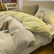 水洗棉双人床四件套床品床单床上用品被套被单韩版小清新一米五床