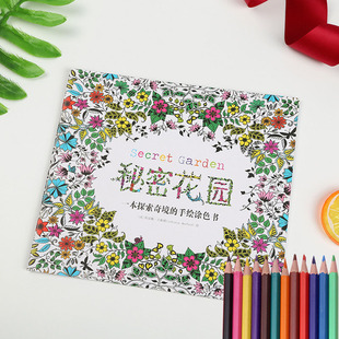 秘密花园彩色中文小本24页儿童涂色本填色书学生奖品孕妇减压大人